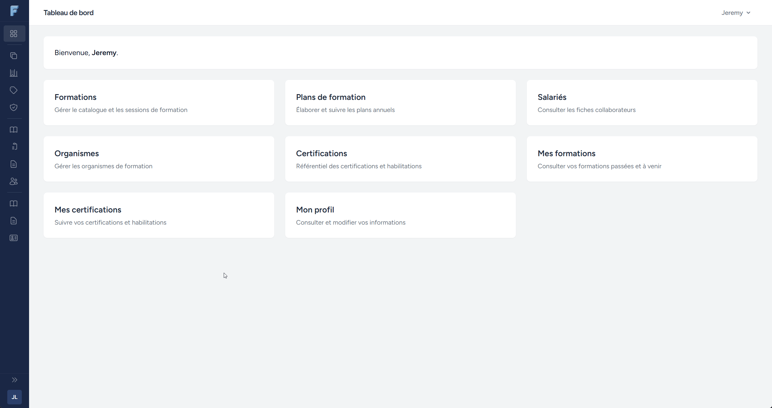 Sidebar repliable côté gestionnaire, déploiement, survol des onglets et repli
